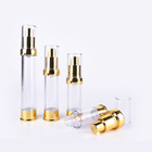 Gold Clear Pump Bottle Lightweight Luxury Cosmetic Packaging For Lotion 10ml - 30ml