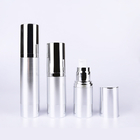 Silver Airless Cosmetic Bottles 10ml - 30ml Aluminum Multiple Capacity Lotion Bottle Pump