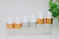 Round Dropper 1ml Cosmetic Glass Bottles With Glass Pipette For Essential Oil
