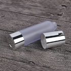 Plastic PP Frosting Airless Cosmetic Bottles Silver Plating Cap Less For Lotion